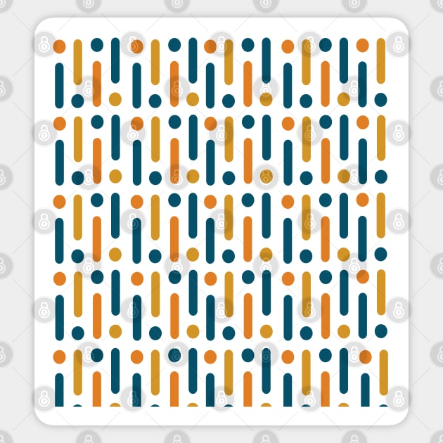 Retro Linear Dots Pattern Sticker by JuncaArtPrints